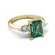 5 - Leah 3.89 ctw Created Alexandrite Emerald Shape (9x7 mm) Hidden Halo accented Lab Grown Diamond Engagement Ring 