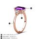 4 - Leah 2.93 ctw Amethyst Emerald Shape (9x7 mm) Hidden Halo accented Lab Grown Diamond Engagement Ring 