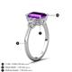 4 - Leah 2.93 ctw Amethyst Emerald Shape (9x7 mm) Hidden Halo accented Lab Grown Diamond Engagement Ring 