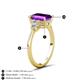 4 - Leah 2.93 ctw Amethyst Emerald Shape (9x7 mm) Hidden Halo accented Lab Grown Diamond Engagement Ring 