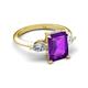 5 - Leah 2.93 ctw Amethyst Emerald Shape (9x7 mm) Hidden Halo accented Lab Grown Diamond Engagement Ring 