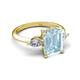 5 - Leah 2.93 ctw Aquamarine Emerald Shape (9x7 mm) Hidden Halo accented Lab Grown Diamond Engagement Ring 