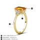 4 - Leah 2.93 ctw Citrine Emerald Shape (9x7 mm) Hidden Halo accented Lab Grown Diamond Engagement Ring 