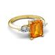 5 - Leah 2.93 ctw Citrine Emerald Shape (9x7 mm) Hidden Halo accented Lab Grown Diamond Engagement Ring 