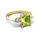 5 - Leah 3.38 ctw Peridot Emerald Shape (9x7 mm) Hidden Halo accented Lab Grown Diamond Engagement Ring 