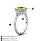 4 - Leah 3.38 ctw Peridot Emerald Shape (9x7 mm) Hidden Halo accented Lab Grown Diamond Engagement Ring 