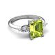 5 - Leah 3.38 ctw Peridot Emerald Shape (9x7 mm) Hidden Halo accented Lab Grown Diamond Engagement Ring 