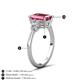 4 - Leah 3.78 ctw Pink Tourmaline Emerald Shape (9x7 mm) Hidden Halo accented Lab Grown Diamond Engagement Ring 