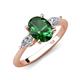 3 - Leah 2.58 ctw Created Emerald Oval Shape (9x7 mm) Hidden Halo accented Lab Grown Diamond Engagement Ring 