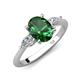 3 - Leah 2.58 ctw Created Emerald Oval Shape (9x7 mm) Hidden Halo accented Lab Grown Diamond Engagement Ring 