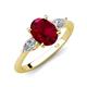 3 - Leah 3.43 ctw Created Ruby Oval Shape (9x7 mm) Hidden Halo accented Lab Grown Diamond Engagement Ring 
