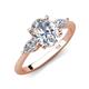 3 - Leah 2.83 ctw Moissanite Oval Shape (9x7 mm) Hidden Halo accented Lab Grown Diamond Engagement Ring 