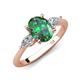 3 - Leah 3.08 ctw Created Alexandrite Oval Shape (9x7 mm) Hidden Halo accented Lab Grown Diamond Engagement Ring 