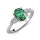 3 - Leah 3.08 ctw Created Alexandrite Oval Shape (9x7 mm) Hidden Halo accented Lab Grown Diamond Engagement Ring 