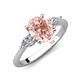 3 - Leah 2.58 ctw Morganite Oval Shape (9x7 mm) Hidden Halo accented Lab Grown Diamond Engagement Ring 