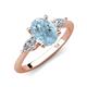 3 - Leah 2.68 ctw Aquamarine Oval Shape (9x7 mm) Hidden Halo accented Lab Grown Diamond Engagement Ring 