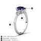 4 - Leah 3.43 ctw Blue Sapphire Oval Shape (9x7 mm) Hidden Halo accented Lab Grown Diamond Engagement Ring 