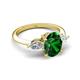 5 - Leah 2.58 ctw Created Emerald Oval Shape (9x7 mm) Hidden Halo accented Lab Grown Diamond Engagement Ring 