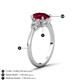 4 - Leah 3.43 ctw Created Ruby Oval Shape (9x7 mm) Hidden Halo accented Lab Grown Diamond Engagement Ring 