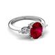 5 - Leah 3.43 ctw Created Ruby Oval Shape (9x7 mm) Hidden Halo accented Lab Grown Diamond Engagement Ring 