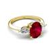 5 - Leah 3.43 ctw Created Ruby Oval Shape (9x7 mm) Hidden Halo accented Lab Grown Diamond Engagement Ring 
