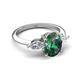 5 - Leah 3.08 ctw Created Alexandrite Oval Shape (9x7 mm) Hidden Halo accented Lab Grown Diamond Engagement Ring 