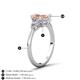4 - Leah 2.58 ctw Morganite Oval Shape (9x7 mm) Hidden Halo accented Lab Grown Diamond Engagement Ring 
