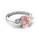 5 - Leah 2.58 ctw Morganite Oval Shape (9x7 mm) Hidden Halo accented Lab Grown Diamond Engagement Ring 