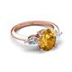 5 - Leah 2.63 ctw Citrine Oval Shape (9x7 mm) Hidden Halo accented Lab Grown Diamond Engagement Ring 