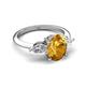 5 - Leah 2.63 ctw Citrine Oval Shape (9x7 mm) Hidden Halo accented Lab Grown Diamond Engagement Ring 