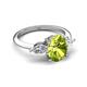 5 - Leah 2.93 ctw Peridot Oval Shape (9x7 mm) Hidden Halo accented Lab Grown Diamond Engagement Ring 