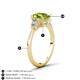 4 - Leah 2.93 ctw Peridot Oval Shape (9x7 mm) Hidden Halo accented Lab Grown Diamond Engagement Ring 