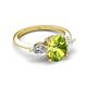 5 - Leah 2.93 ctw Peridot Oval Shape (9x7 mm) Hidden Halo accented Lab Grown Diamond Engagement Ring 