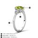 4 - Leah 2.93 ctw Peridot Oval Shape (9x7 mm) Hidden Halo accented Lab Grown Diamond Engagement Ring 