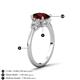 4 - Leah 3.13 ctw Red Garnet Oval Shape (9x7 mm) Hidden Halo accented Lab Grown Diamond Engagement Ring 