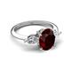 5 - Leah 3.13 ctw Red Garnet Oval Shape (9x7 mm) Hidden Halo accented Lab Grown Diamond Engagement Ring 