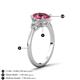 4 - Leah 2.58 ctw Pink Tourmaline Oval Shape (9x7 mm) Hidden Halo accented Lab Grown Diamond Engagement Ring 