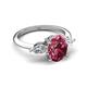 5 - Leah 2.58 ctw Pink Tourmaline Oval Shape (9x7 mm) Hidden Halo accented Lab Grown Diamond Engagement Ring 