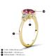 4 - Leah 2.58 ctw Pink Tourmaline Oval Shape (9x7 mm) Hidden Halo accented Lab Grown Diamond Engagement Ring 