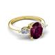 5 - Leah 3.23 ctw Rhodolite Garnet Oval Shape (9x7 mm) Hidden Halo accented Lab Grown Diamond Engagement Ring 