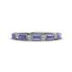 1 - Kelli 0.77 ctw Baguette Shape Tanzanite and Round Lab Grown Diamond Milgrain Wedding Band 