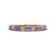 1 - Kelli 0.77 ctw Baguette Shape Tanzanite and Round Lab Grown Diamond Milgrain Wedding Band 