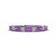 1 - Kelli 0.72 ctw Baguette Shape Amethyst and Round Lab Grown Diamond Milgrain Wedding Band 