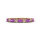 1 - Kelli 0.72 ctw Baguette Shape Amethyst and Round Lab Grown Diamond Milgrain Wedding Band 