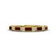 1 - Kelli 1.02 ctw Baguette Shape Red Garnet and Round Lab Grown Diamond Milgrain Wedding Band 