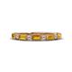 1 - Kelli 0.72 ctw Baguette Shape Citrine and Round Lab Grown Diamond Milgrain Wedding Band 