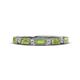1 - Kelli 0.87 ctw Baguette Shape Peridot and Round Lab Grown Diamond Milgrain Wedding Band 