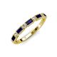 4 - Kelli 1.02 ctw Baguette Shape Blue Sapphire and Round Natural Diamond Milgrain Wedding Band 