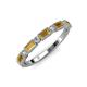 4 - Kelli 0.72 ctw Baguette Shape Citrine and Round Natural Diamond Milgrain Wedding Band 