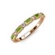 4 - Kelli 0.87 ctw Baguette Shape Peridot and Round Natural Diamond Milgrain Wedding Band 